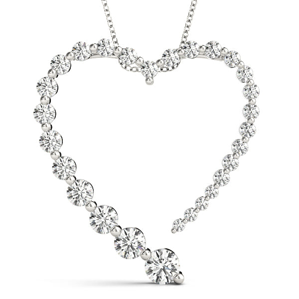 14K White Gold Lab Diamond Journey Pendant