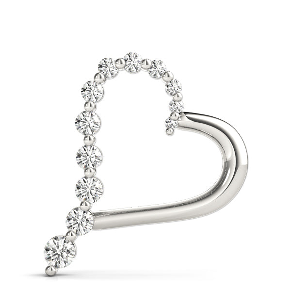 14K White Gold Lab Diamond Heart Pendant
