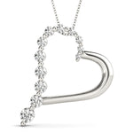 Platinum White Diamond Heart Pendant