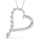 Platinum White Diamond Heart Pendant