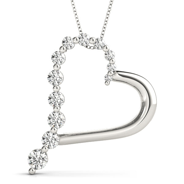 White Gold Lab Diamond Heart Pendant