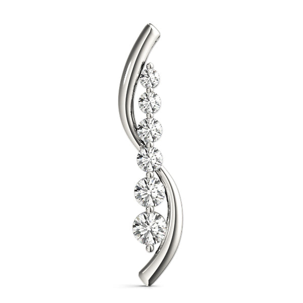 14K White Gold Lab Diamond Journey Pendant