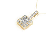 18K Yellow Gold Lab Diamond Halo Pendant