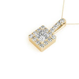 18K Yellow Gold Lab Diamond Halo Pendant
