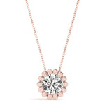 1 CT Lab Diamond Rose Gold Solitaire Pendant