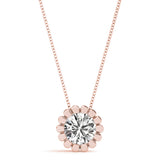 1 CT Lab Diamond Rose Gold Solitaire Pendant