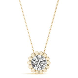 14K Yellow Gold 1CT Lab Diamond Pendant