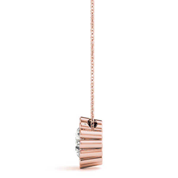 1 CT Lab Diamond Rose Gold Solitaire Pendant