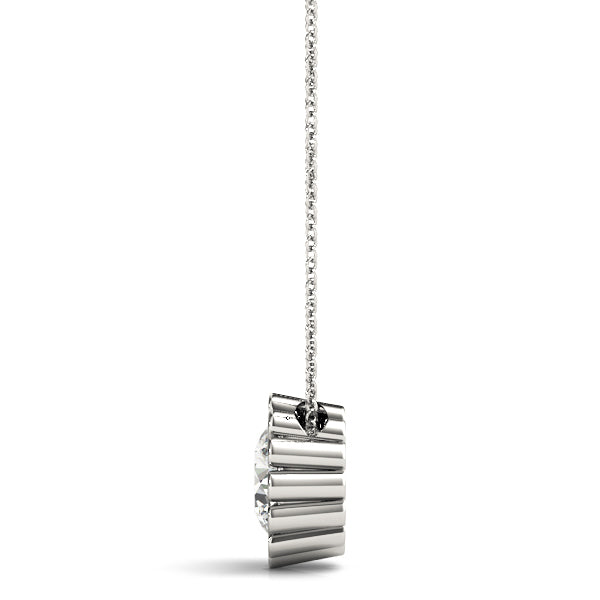 1 CT Lab Diamond 14K White Gold Pendant