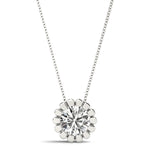 1 CT Lab Diamond 18K White Gold Pendant