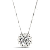 1 CT Lab Diamond 18K White Gold Pendant