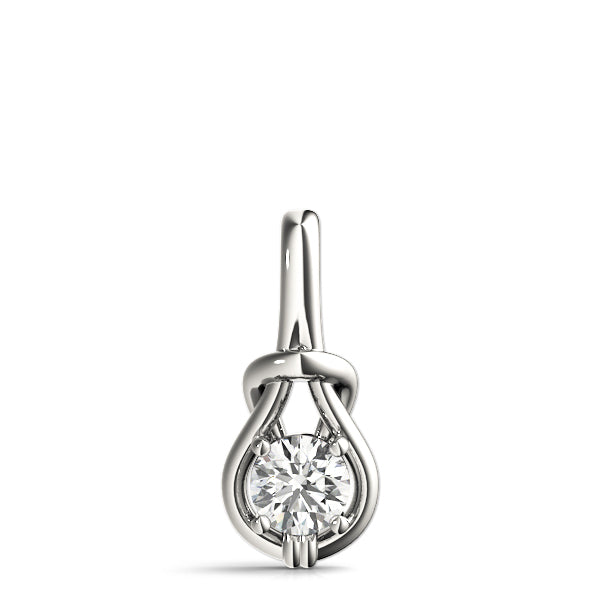 White Platinum Diamond Love Knot Pendant