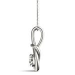 White Platinum Diamond Love Knot Pendant