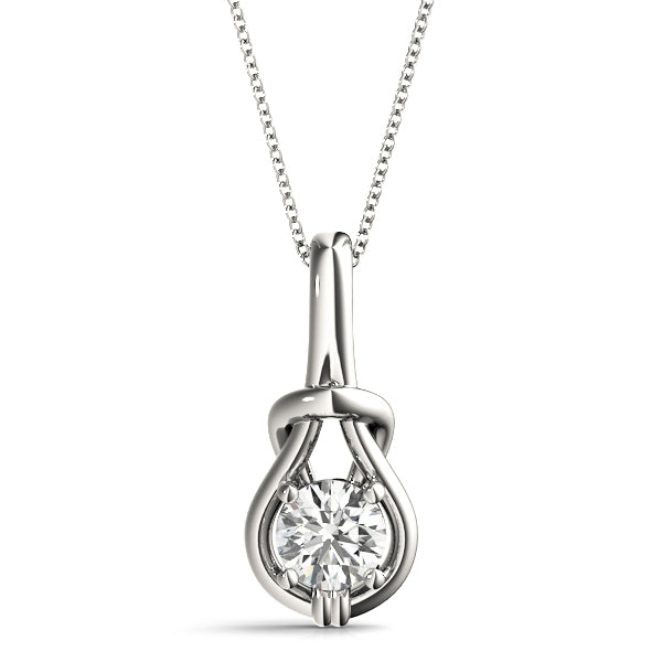 White Platinum Diamond Love Knot Pendant