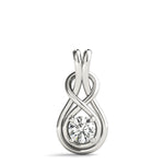 White Gold Diamond Love Knot Pendant | 0.1 CT Lab Diamond