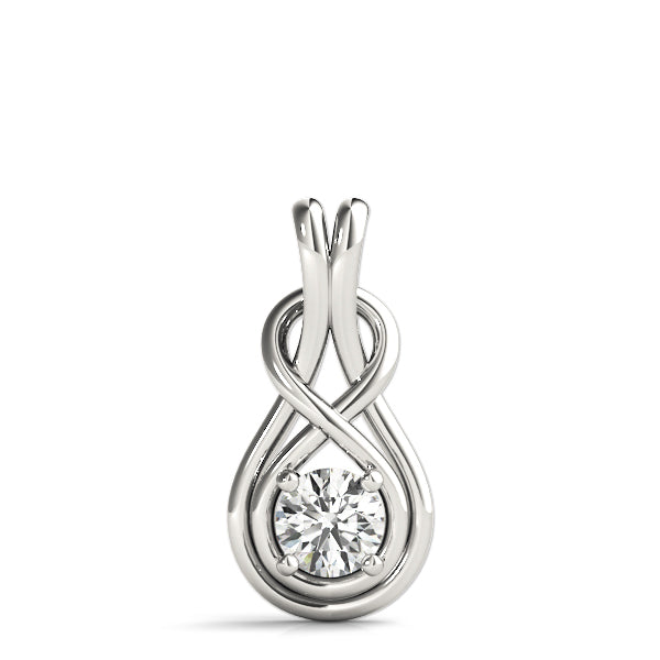 White Gold Diamond Love Knot Pendant | 0.1 CT Lab Diamond