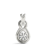 14K White Gold Diamond Love Knot Pendant