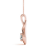 14K Rose Gold Diamond Love Knot Pendant
