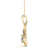 18K Yellow Gold Diamond Love Knot Pendant