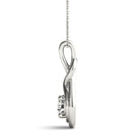 White Gold Diamond Love Knot Pendant | 0.1 CT Lab Diamond