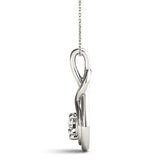 White Gold Diamond Love Knot Pendant | 0.1 CT Lab Diamond