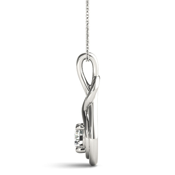 White Platinum Diamond Love Knot Pendant