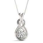 White Platinum Diamond Love Knot Pendant