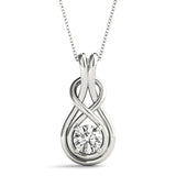 White Platinum Diamond Love Knot Pendant