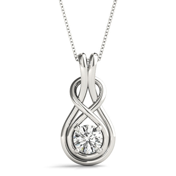 White Platinum Diamond Love Knot Pendant