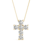 Diamond Religious Cross Pendant - 14K Yellow Gold