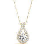 Yellow Gold Lab Diamond Solitaire Pendant