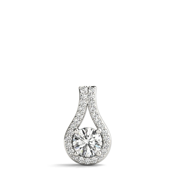 Platinum White Diamond Solitaire Pendant