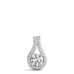 18K White Gold Multi-Diamond Pendant