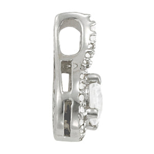 White Gold Lab Diamond Solitaire Pendant