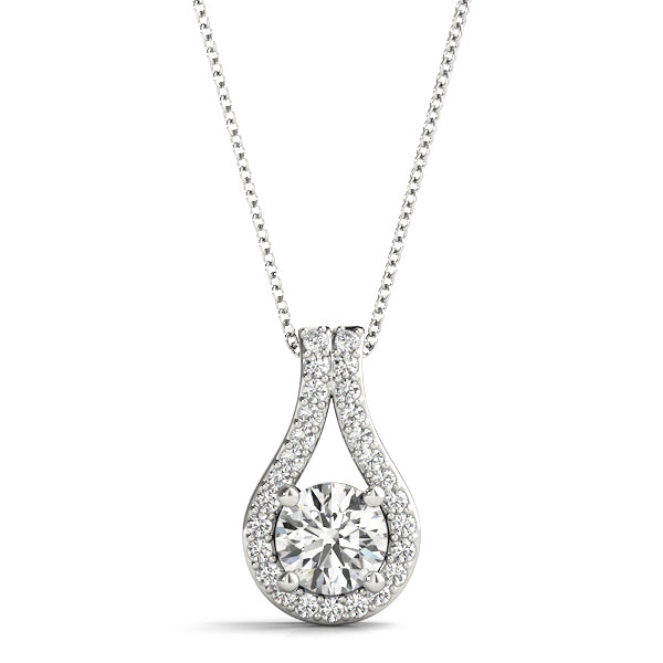 White Gold Lab Diamond Solitaire Pendant