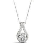 Platinum White Diamond Solitaire Pendant