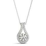 Platinum White Diamond Solitaire Pendant