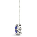 18K White Gold Round Diamond Halo Pendant