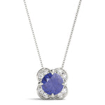 Platinum Round Diamond Halo Pendant