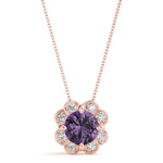 18K Rose Gold Lab Diamond Halo Pendant