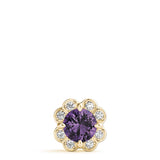 18K Yellow Gold Round Lab Diamond Halo Pendant