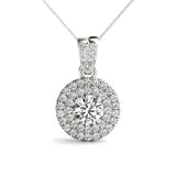 White Gold Round Diamond Halo Pendant