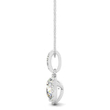 Platinum White Diamond Halo Pendant