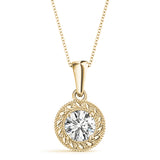 1 Carat Lab Diamond 14K Yellow Gold Pendant