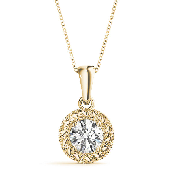 1 Carat Lab Diamond 18K Yellow Gold Solitaire Pendant