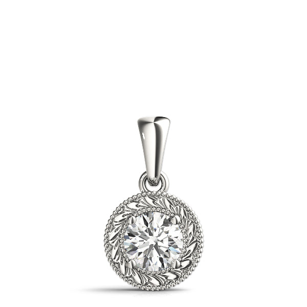 1 CT Lab Diamond White Gold Solitaire Pendant