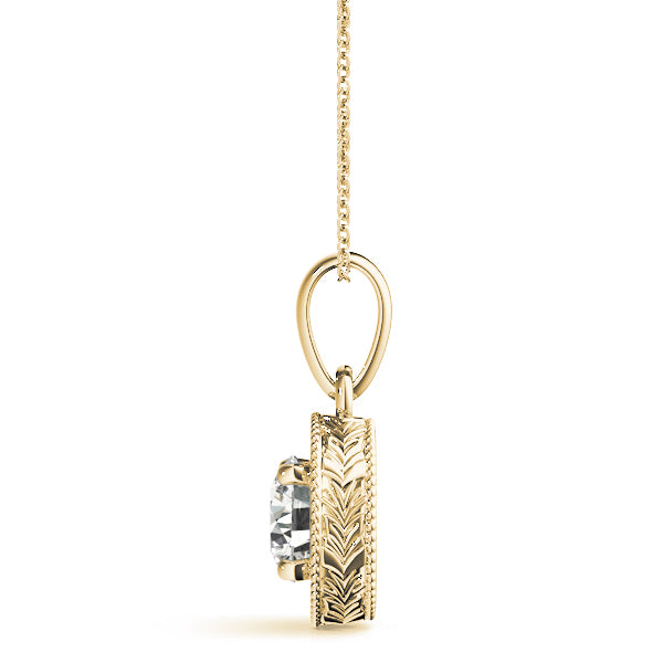 1 Carat Lab Diamond 18K Yellow Gold Solitaire Pendant