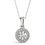 1 CT Lab Diamond 14K White Gold Pendant