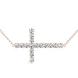 Rose Gold Diamond Cross Pendant | Religious Jewelry