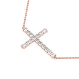 Rose Gold Diamond Cross Pendant | Religious Jewelry